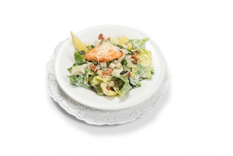 Caesar Salad + Grilled Salmon image